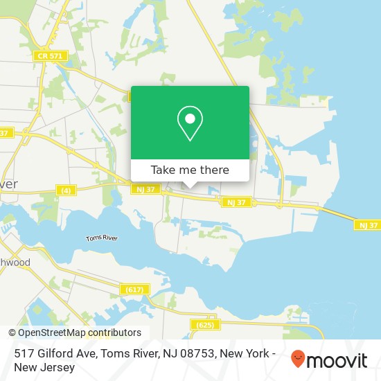 Mapa de 517 Gilford Ave, Toms River, NJ 08753
