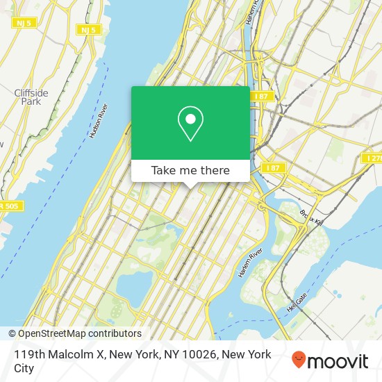 119th Malcolm X, New York, NY 10026 map