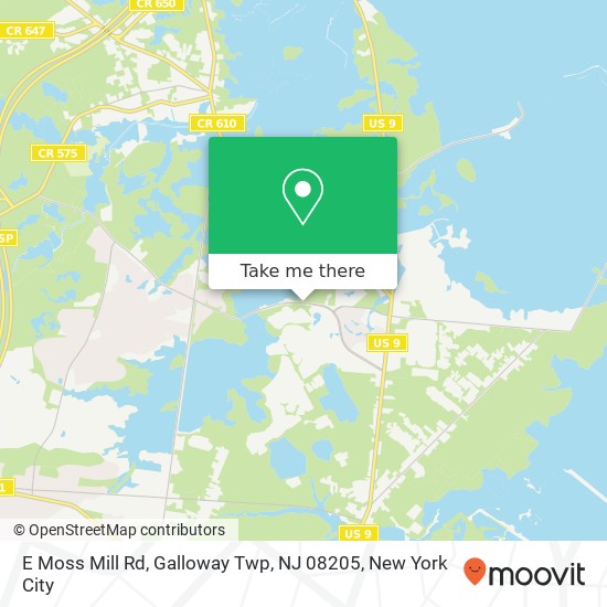 Mapa de E Moss Mill Rd, Galloway Twp, NJ 08205