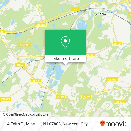 Mapa de 14 Edith Pl, Mine Hill, NJ 07803