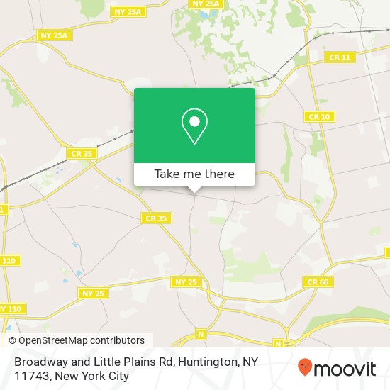 Mapa de Broadway and Little Plains Rd, Huntington, NY 11743