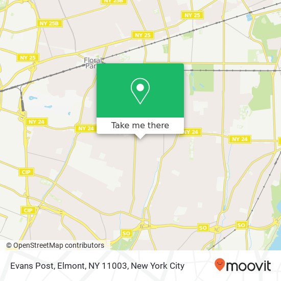 Mapa de Evans Post, Elmont, NY 11003