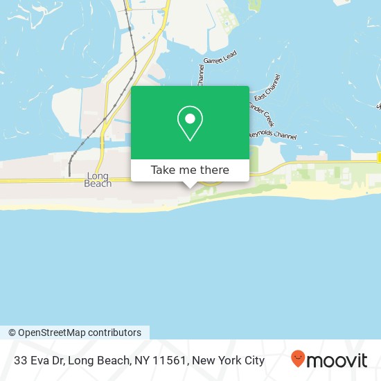 Mapa de 33 Eva Dr, Long Beach, NY 11561