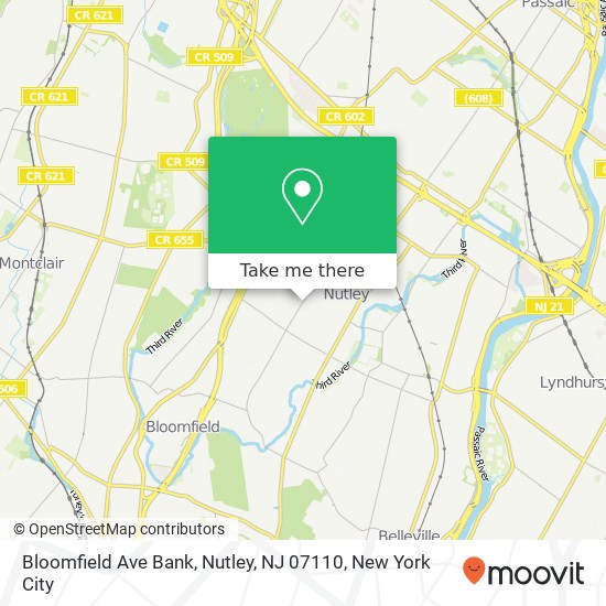 Mapa de Bloomfield Ave Bank, Nutley, NJ 07110