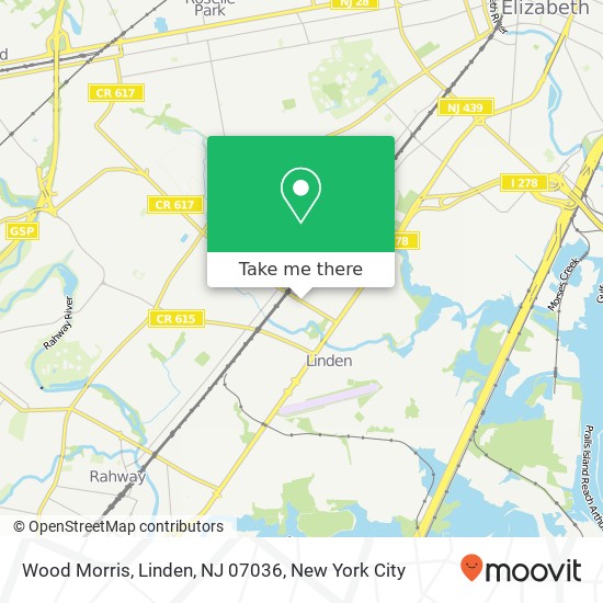 Mapa de Wood Morris, Linden, NJ 07036