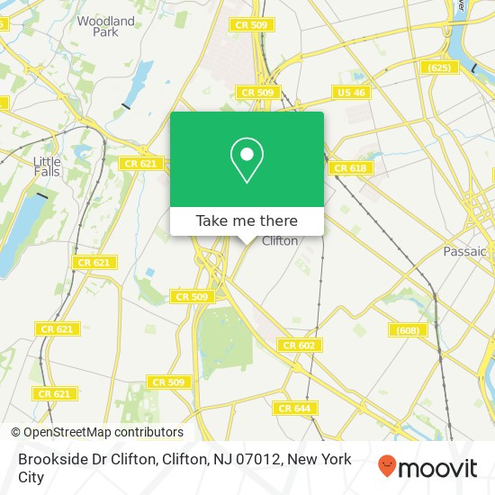 Brookside Dr Clifton, Clifton, NJ 07012 map