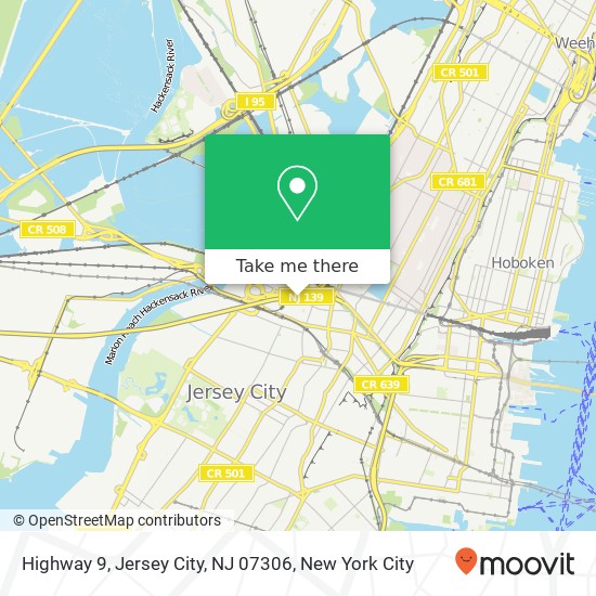 Mapa de Highway 9, Jersey City, NJ 07306