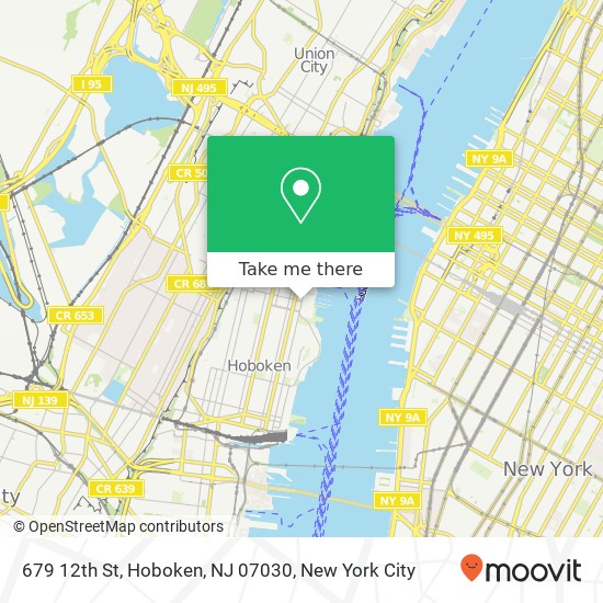 Mapa de 679 12th St, Hoboken, NJ 07030