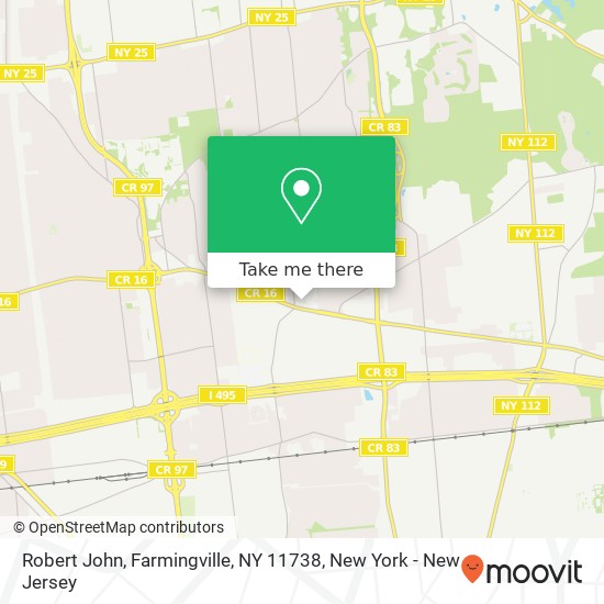 Mapa de Robert John, Farmingville, NY 11738
