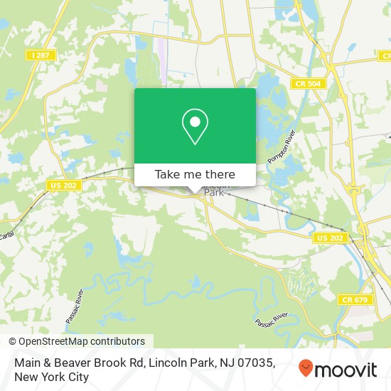 Mapa de Main & Beaver Brook Rd, Lincoln Park, NJ 07035