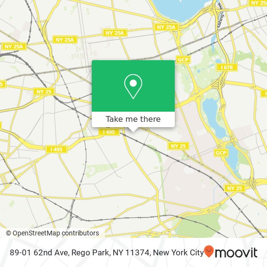 Mapa de 89-01 62nd Ave, Rego Park, NY 11374