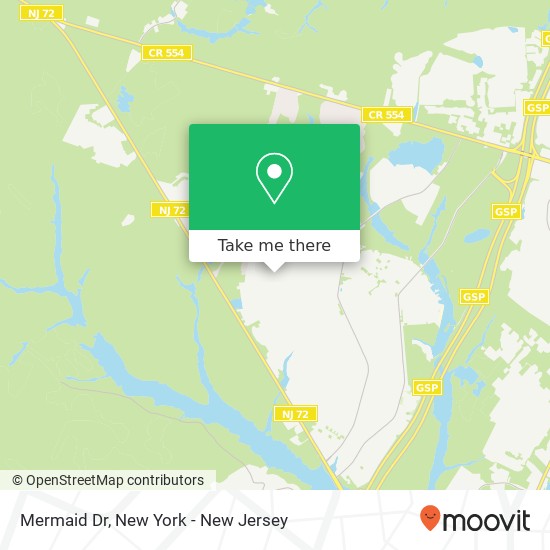 Mapa de Mermaid Dr, Manahawkin, NJ 08050