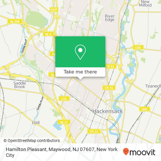 Mapa de Hamilton Pleasant, Maywood, NJ 07607