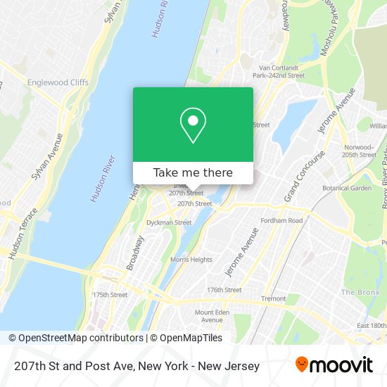 207th St and Post Ave map