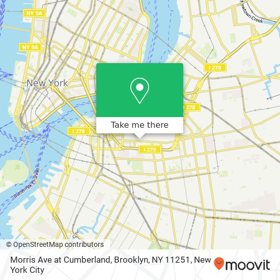 Mapa de Morris Ave at Cumberland, Brooklyn, NY 11251