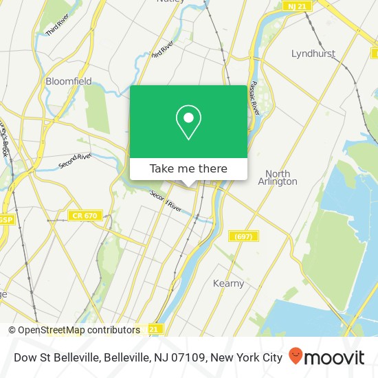 Mapa de Dow St Belleville, Belleville, NJ 07109