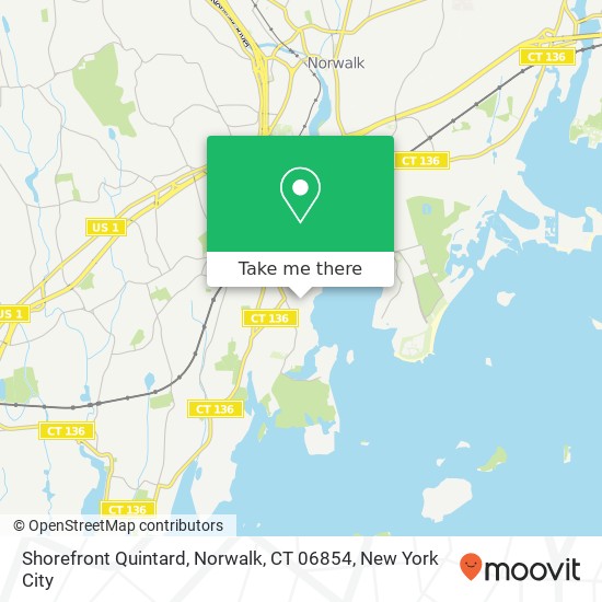 Mapa de Shorefront Quintard, Norwalk, CT 06854