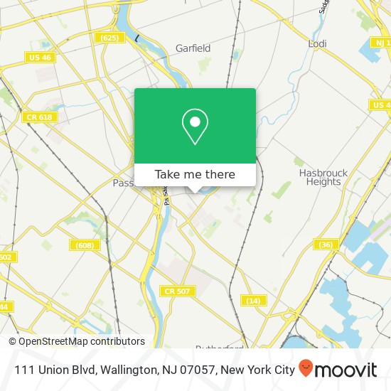 Mapa de 111 Union Blvd, Wallington, NJ 07057