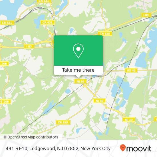 Mapa de 491 RT-10, Ledgewood, NJ 07852