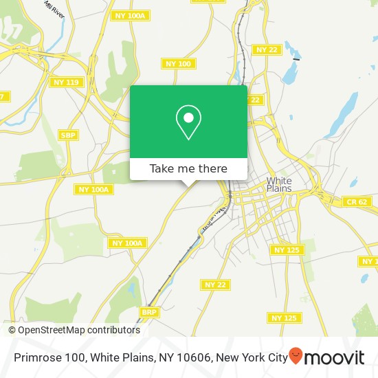 Primrose 100, White Plains, NY 10606 map