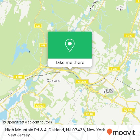 Mapa de High Mountain Rd & 4, Oakland, NJ 07436