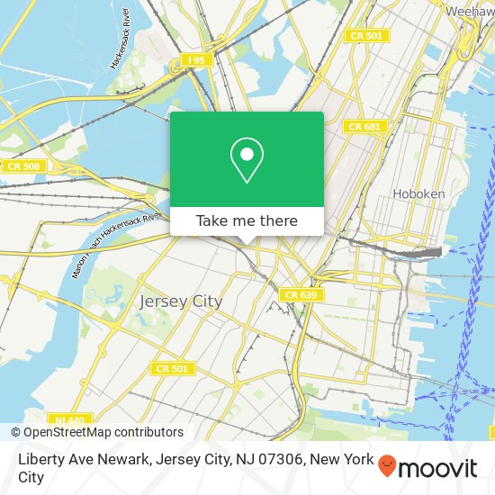 Mapa de Liberty Ave Newark, Jersey City, NJ 07306