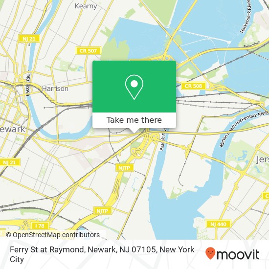 Mapa de Ferry St at Raymond, Newark, NJ 07105