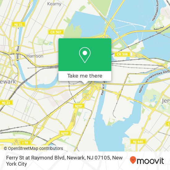 Mapa de Ferry St at Raymond Blvd, Newark, NJ 07105