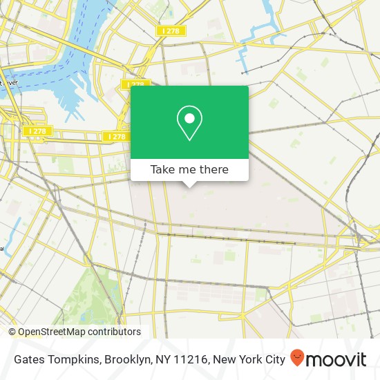 Mapa de Gates Tompkins, Brooklyn, NY 11216