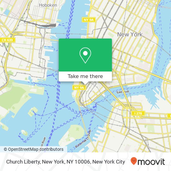 Mapa de Church Liberty, New York, NY 10006