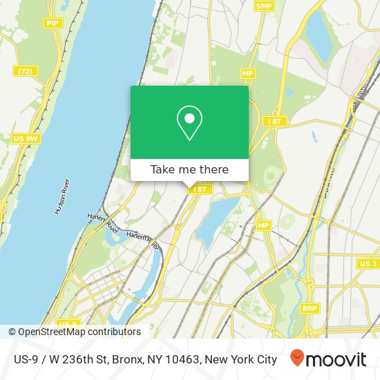 US-9 / W 236th St, Bronx, NY 10463 map