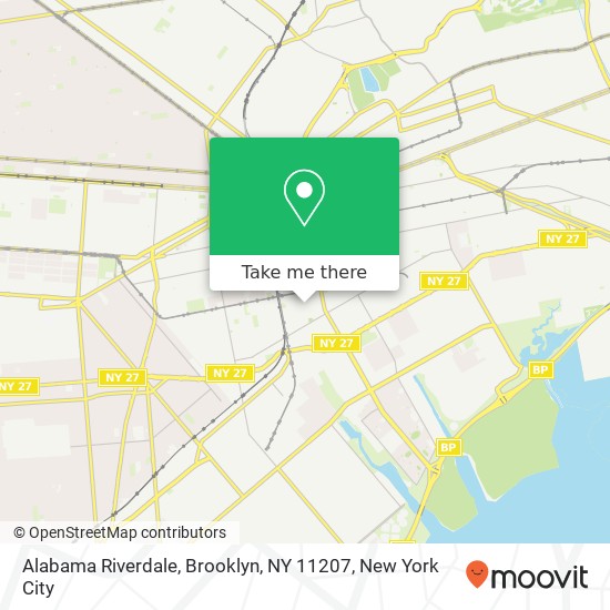 Mapa de Alabama Riverdale, Brooklyn, NY 11207