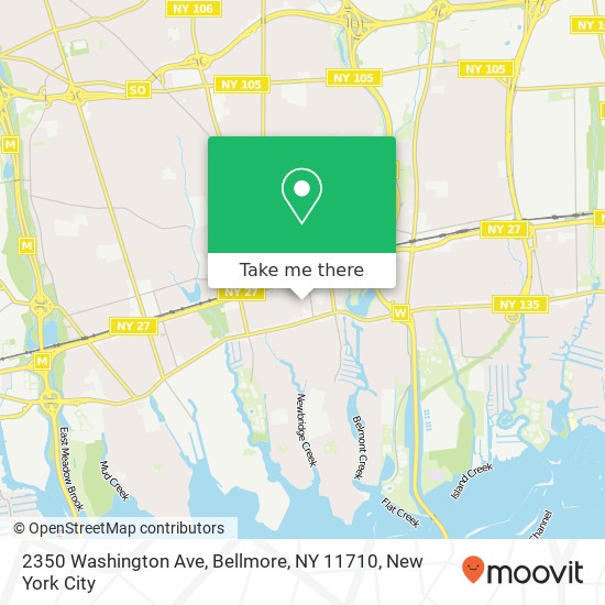 Mapa de 2350 Washington Ave, Bellmore, NY 11710