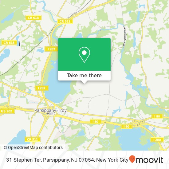 Mapa de 31 Stephen Ter, Parsippany, NJ 07054