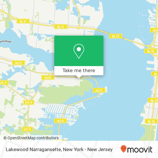 Mapa de Lakewood Narragansette, Ocean Gate, NJ 08740