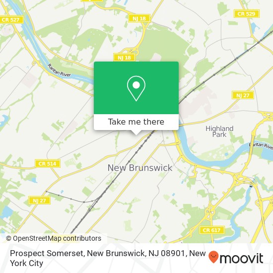Mapa de Prospect Somerset, New Brunswick, NJ 08901
