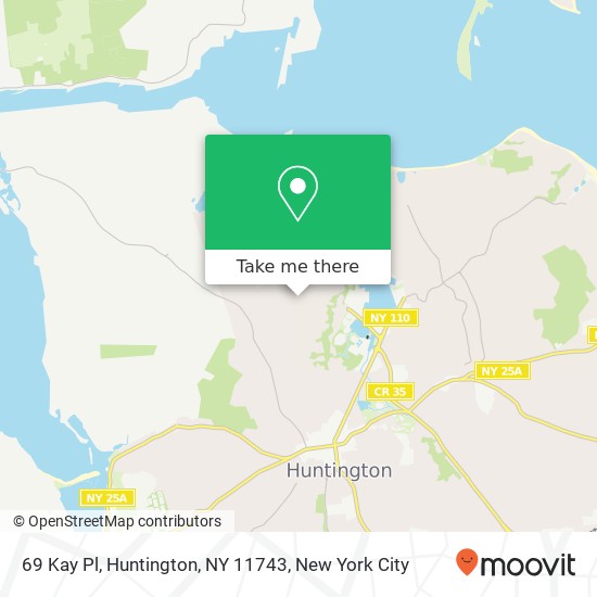 Mapa de 69 Kay Pl, Huntington, NY 11743