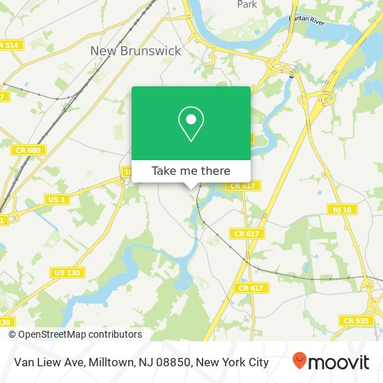 Mapa de Van Liew Ave, Milltown, NJ 08850