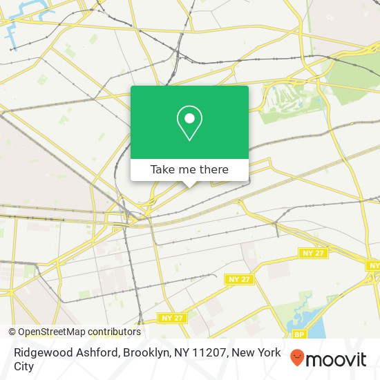 Mapa de Ridgewood Ashford, Brooklyn, NY 11207