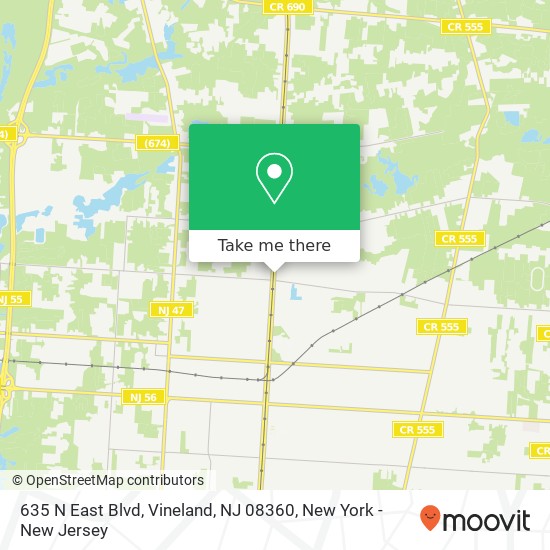 635 N East Blvd, Vineland, NJ 08360 map