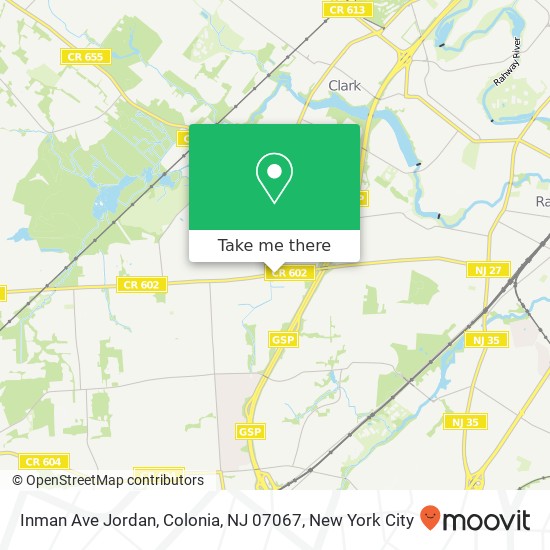 Inman Ave Jordan, Colonia, NJ 07067 map