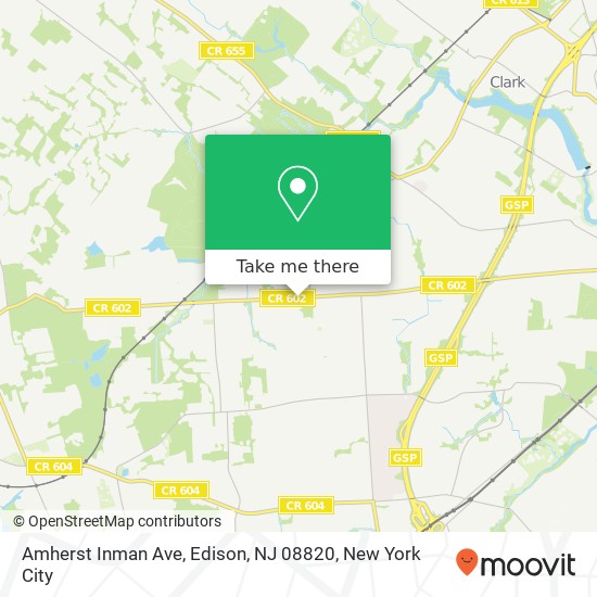 Mapa de Amherst Inman Ave, Edison, NJ 08820