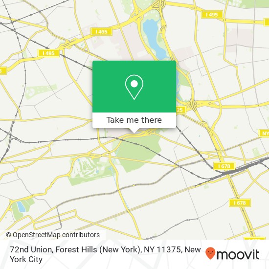 Mapa de 72nd Union, Forest Hills (New York), NY 11375
