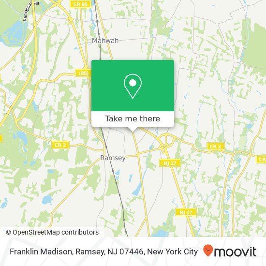 Mapa de Franklin Madison, Ramsey, NJ 07446