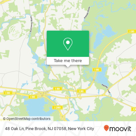 Mapa de 48 Oak Ln, Pine Brook, NJ 07058