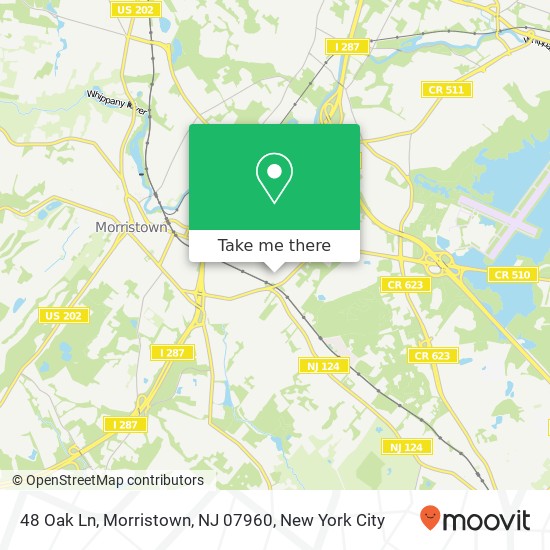 Mapa de 48 Oak Ln, Morristown, NJ 07960