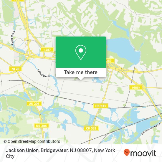 Jackson Union, Bridgewater, NJ 08807 map