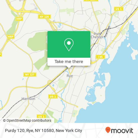 Mapa de Purdy 120, Rye, NY 10580