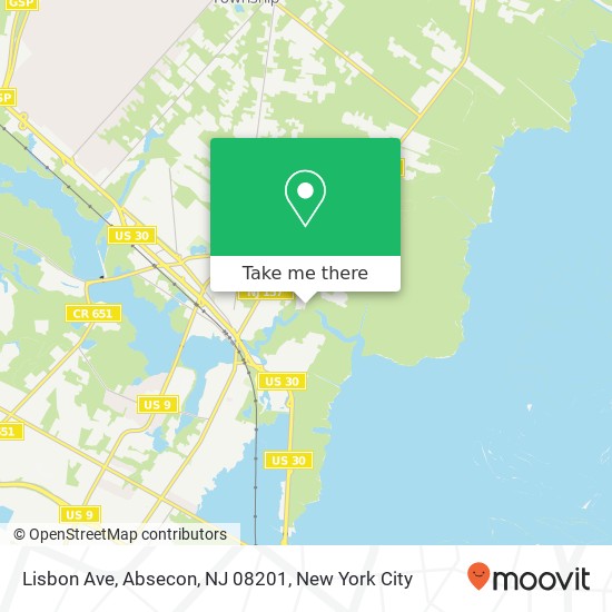 Mapa de Lisbon Ave, Absecon, NJ 08201