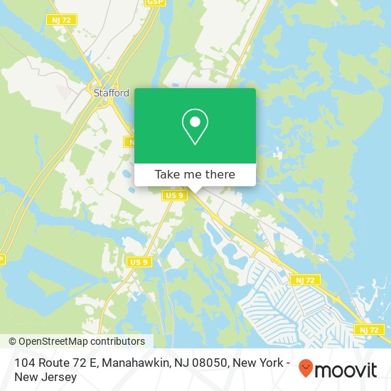 Mapa de 104 Route 72 E, Manahawkin, NJ 08050